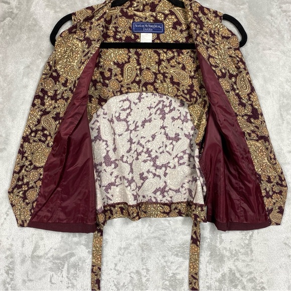 Vintage Norton McNaughton Frog Knot Floral Print Vest Size 10 Petite - Picture 3 of 8
